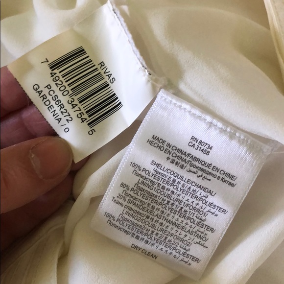 BCBGMaxazria White Satin and Mesh Stripped dress - Picture 6 of 6